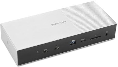 Kensington SD5000T5 EQ Thunderbolt 5 Docking Station, Triple Monitor 8K/4K, SD & Micro SD Card Readers, 140W Power Delivery, 3 x Thunderbolt 5 ports, Ethernet & USB-A 3.2 Gen2 - Space Grey (K35201EU)
