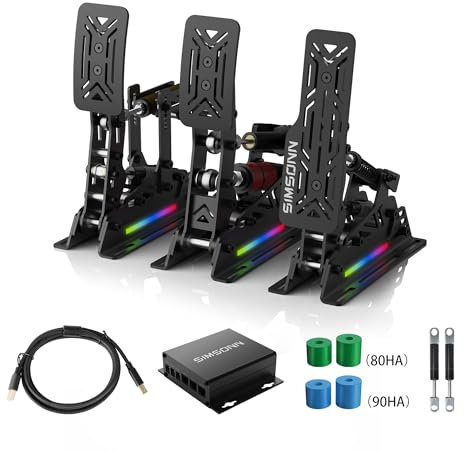 SIMSONN PRO X Ultra-Pedale, Sim-Racing-Pedale, PC-Racing-Simulator-Pedale, HE-Hydraulikpedale Unterstützt VAM und VAM Pro Haptic Pedals Reactor (PRO X Ultra-P3-H3)
