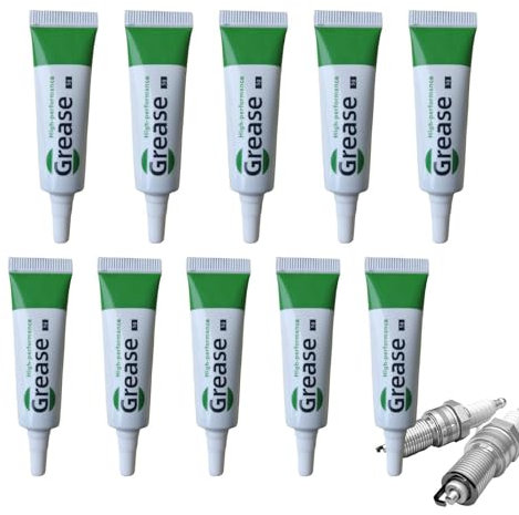 Silicone Grease Lubricant - 10 Spark Plug Insulation Silicone Grease | Spark Plug Silicone Grease, Dielectric Grease for Electrical Connectors, Spark Plug Grease, Brake Grease, Marine Grease