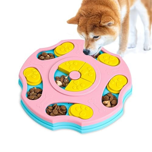 Blanlody Jouet Chien Interactif Jouet Chien Occupation pour L'Ennui Jeu Intelligence Chien pour Améliorer Le Qi Jeux Intelligence Chien pour Toute Race Jouet Distributeur Croquettes Chien pour Cadeau