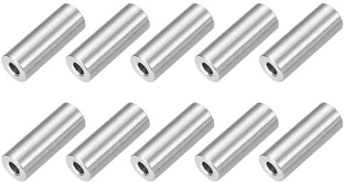 QUARKZMAN 10 Pcs Entretoises en Acier Inoxydable, 6mm ID x 14mm OD x 40mm L Acier Inoxydable 304 Entretoise de Vis à Douille Ronde Non Filetée Rondelle pour 1/4 ou M6 Vis Boulons Écrous