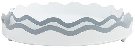 Mud Pie Metall-Tablett, gewellt, klein, 5,1 x 38,1 cm Durchmesser, großer 5,1 x 43,2 cm Durchmesser