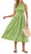 GRACE KARIN Damen 2025 Strand Sonnenkleider für Frauen ärmelloses Sommer Casual Flowy Swing Kleid mit Taschen Avocado Grün M