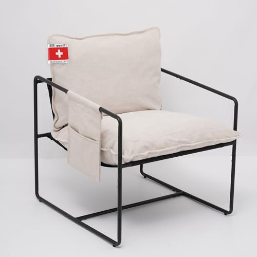 Albatros Designer Vintage Sessel Breston, hochwertiger Stoff Bezug in Beige, Relaxsessel Loungesessel für Wohnzimmer, Schlafzimmer oder als Fernsehsessel