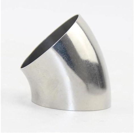 Endrohr 304 1,5 Mm Edelstahl-Rohrbogen, 45 Grad Geschweißter Handlauf Edelstahl-Rohrverbindungsbogen Auspuff Endrohr(45mm x 1.5mm)