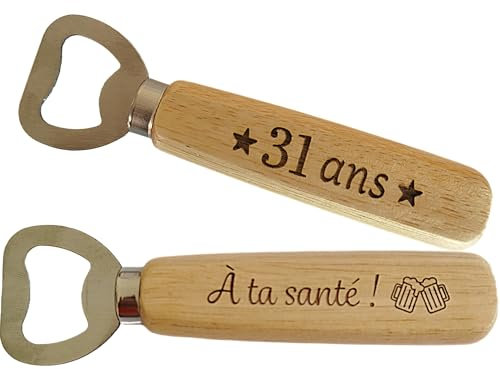 31 anni apribottiglie in legno personalizzato inciso su due lati - regalo compleanno 31 anni uomo idea regalo compleanno donna e uomo