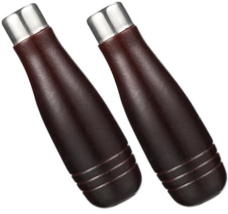 Angoily 2 Stück Holzfeilengriffe Mit Metall Sicherheitsringen Ergonomisch Geformte Holzgriffe Für Feilen Kompatibel Mit Schneidwerkzeugen Robuste Oberfläche Für Holzbearbeitung Und Werkstatt