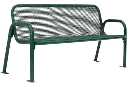 Banco Exterior Banco Doble de Hierro for Exterior, Rejilla Verde con Respaldo for balcón, Patio, Silla de Parque Garden Bench