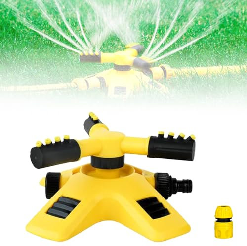 Rasensprenger,Gardena Rasensprenger,Rasensprenger für Gleichmäßige Bewässerung,Rasensprenger Große flächen,360° Drehbare Präzisions Düsenköpfe (mit 4-Punkt-Wasseranschluss)