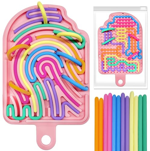 Bambebe Sensory Activity Board for 3+ Kids & Adults – Double-Sided Silicone Fidget Toy with 12 Strings, Stress Relief & Calming Toy for Travel, Focus, Autism & ADHD with Portable Travel Bag