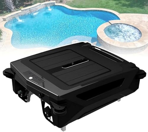 PxkVrin Robot éCumeur De Piscine Solaire, Robot Automatique sans Fil, 2 Modes De Charge, Batterie Solaire Et Rechargeable, pour Piscine.