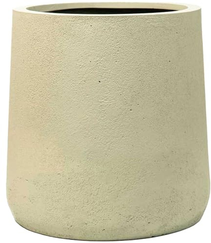 VIVANNO Blumentopf 40x40 cm Pflanzkübel Frostsicher Fiberglas Vesuvcreme | Wetterfester Blumenkübel in Betonoptik für Garten & Balkon, geeignet für Indoor & Outdoor, stabiler Pflanztopf für Bäume