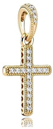 BIZK Goldene Charm Anhänger 925 Sterling Silber für Armband Bead Pendant für Europäische Armbänder und Halsketten