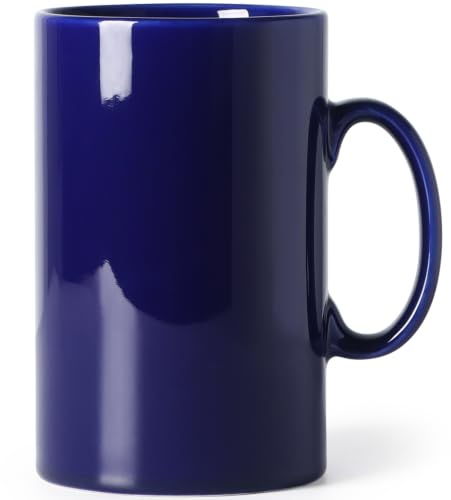SHOWFULL 28 oz Large Coffee Mug, Extra Tall Ceramic Mug for Office & Home, Classic Coffee Mugs, Super Big Tea Cup with Handle for Boss Men Women, Heavy Duty & Durable, Blue