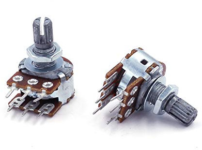 2 x Potentiometer Stereo Logarithmisches Axial 50KΩ (A50K) für PCB