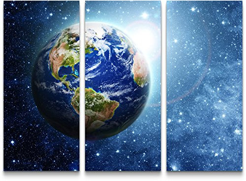 Paul Sinus Art Leinwandbilder | Bilder Leinwand 130x90cm die Erde im Universum
