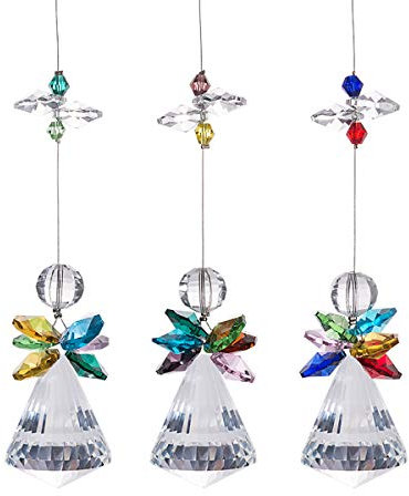 LONGSHENG Suncatchers Kristall-Sonnenfänger Kronleuchter Hängeengel Anhänger Ornament Fenster Weihnachtsdeko Geschenk 3 Stück Nr. 4