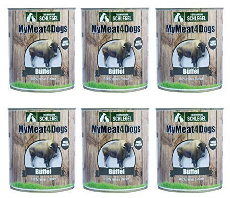 MyMeat4Dogs Hundefutter Reinfleischdose Büffel - 6X 820 g