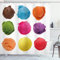 ABAKUHAUS EIS Duschvorhang, Yummy Sommer, Stoffliches Gewebe Badezimmerdekorationsset mit Haken, 175 x 200 cm, Mehrfarbig Weiss