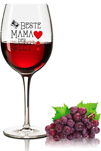 PorcelainSite Geschenkideen GmbH Lustiges Weinglas 360ml - Beste Mama der Welt