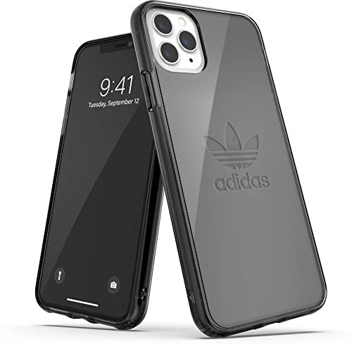 adidas Originals Compatible with iPhone 11 Pro Max Case, Large Logo Print Transparent Protective Mobile Phone Case – Black