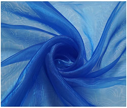 Premium Crystal Organza Voile Fancy Dress Costume Decorations Fabric 150cm Wide/Sold by The Metre (Royal Blue)