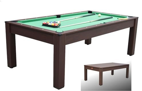 NG Biliardi Biliardo ARTEMIDES color legno - 215 cm - diventa tavolo da pranzo e ping pong - Non necessita di montaggio