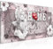 Runa Art Wandbild Engel Vintage 1 Teilig 100 x 40 cm Modern Bild auf Vlies Leinwand Mit Spruch Wohnzimmer Schlafzimmer Grau Rosa 030812b