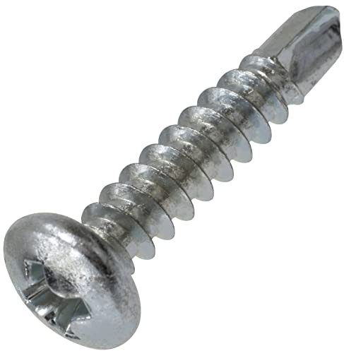 AERZETIX - C44713 - lot de 100 Vis à tôle autoperceuse - à tête cylindrique bombée - Ø3.9x19mm - DIN 7504 N - en acier zingué - à empreinte ph cruciforme - couleur : argent