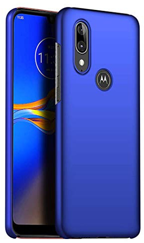 Motorola Moto E6 Plus - Custodia rigida ultra sottile per Moto E6 Plus da 6,1 - Cover gommata opaca per Moto E6 Plus (blu)