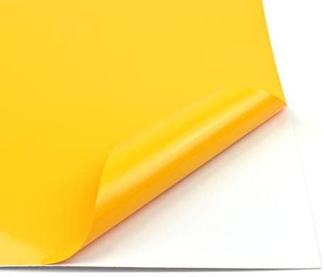 Evergreen Goods 10 Blatt A4 Farbe Selbstklebend Wasserdicht Matt Glänzend Craft Vinyl (Sticky Backed Plastic ) für Stanzmaschinen (Amber Glossy ))