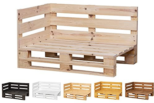 Chaise Longue Sofa Palets geschliffen und gebürstet Innen/Außen Neuer Palettensessel/Sofa für Patio (100 cm x 60 cm, Rohes Finish)