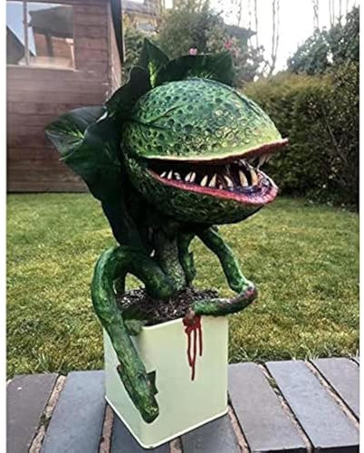 Aooxida Hestar Piranha-Blumen-Nachbildung, Filmrequisite, Hof, Kunstharz, Ornamente, Kleiner Horrorladen, Halloween-Dekoration, Outdoor-Dekoration