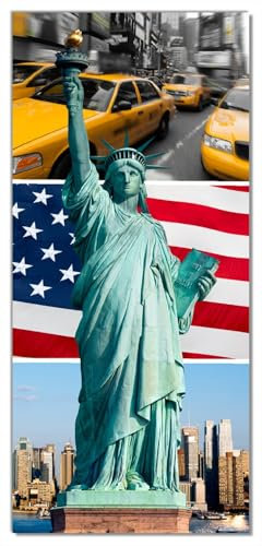 Wallario Selbstklebende Türtapete mit Schutzlaminat New York Collage - Türposter 100 x 220 cm Abwischbar, rückstandsfrei zu entfernen