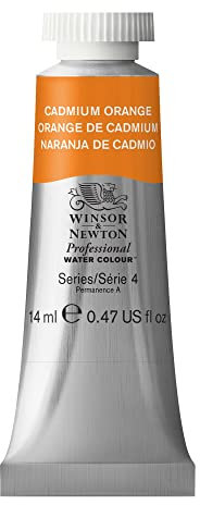 Winsor & Newton 8840507 Professional Aquarellfarbe, lebendige Wasserfarben in Künstlerqualität, hohe Farbbrillanz & Leuchtkraft, lichtecht, Archivqualität, 14ml Tube - Kadmiumorange