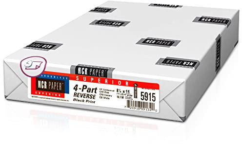 Next Day Labels, Superior 5915 Carbon-Less NCR, vorgekrümmtes Papier, 500 Blatt pro Packung (21,4 x 27,9 cm, 4-teilig, Rückseite)