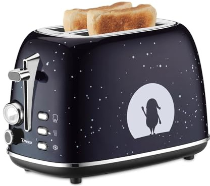 Trisa Toaster X-Mas Night, 2 Scheiben Urban Design Graffiti, 800W | 6 Bräunungsstufen, High-Lift für Kleine Scheiben, Inkl. Krümelschublade, Cool-Touch Gehäuse, Stopp-Taste