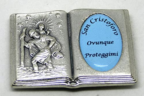 GTBITALY 90.258.35 OVU Magnet Heiliger Christophorus Überall geschützt Silber 2,5 x 3,5 cm