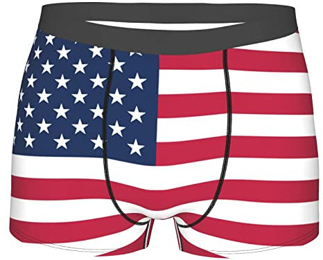 917 Boxer pour Homme Drapeau Américain des États-Unis Boxer Homme Classique sous-Vêtement Microfibre Caleçon pour Cadeau, Valentin, Anniversaire M