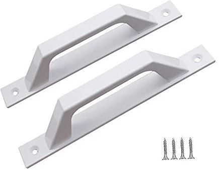 WANLIAN Manija de la puerta de granero deslizante de acero al carbono Manija de la puerta de la puerta de madera 19.6cm (D white)