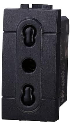Presa Bipasso Bivalente 2P+T 10/16A, Compatibile Con Bticino Living Light (1 Pezzo, Nero)