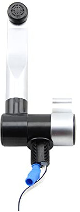 Grifo de agua con interruptor automático | Agua para cocina, baño, caravana, camper gastronomía (negro/cromo mate)