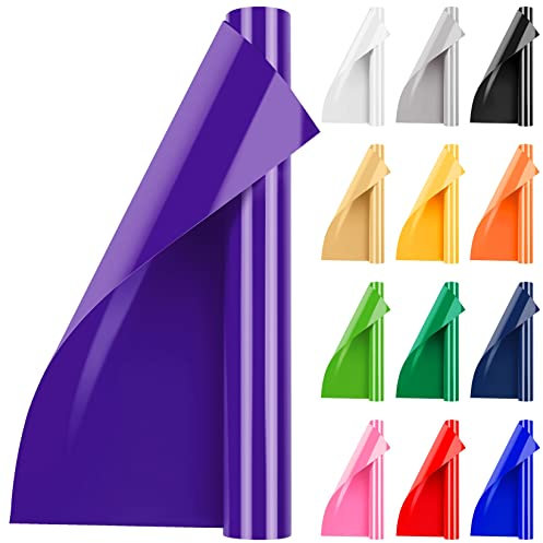 Artcut Iron On Vinyl, 12 x 3ft Heat Transfer Vinyl for Fabric, Shirts, Clothing, Bag, Shoes(Purple)
