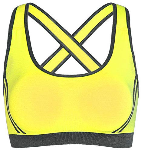 BH ohne Stahl -Running-Yoga-BH für den Rücken Bandeau Shirt Damen (Yellow, S)