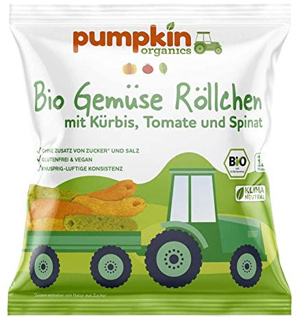 Pumpkin Organics Gemüse Röllchen - mit Kürbis, Tomate, Spinat, 20g