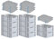 PROREGAL SparSet 10x Eurobox NextGen Grip mit Auflagedeckel & 4 blauen Schiebeschnappverschlüssen, HxBxT 22x40x60cm, 44 L, Grau, Griffe offen, Eurobehälter, Transportbox