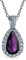 Bling Jewelry Klassischer Brautschmuck Birne Form 24X15 Solitär Teardrop Halo AAA 15CT CZ Simuliert Lila Amethyst Anhänger Halskette Für Frauen Abschlussball Brautjungfer Hochzeit Versilbert