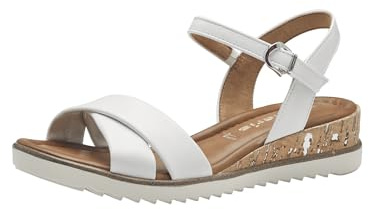Tamaris sandale femme à talon compensé blanc 38 EU