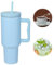 SNONRDO Gobelet isotherme de 1200 ml avec paille et poignée, Tasse isotherme de voyage en acier inoxydable 304, tasse à café, tient au chaud pendant 12 heures et glace pendant 24 heures (Bleu)