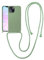 VooDirop Crossbody Case for iPhone 15 with Strap, iPhone Case with Adjustable Lanyard Rope, Drop Protection Silicone Phone Case for iPhone 15 6.1’’ Mint Green